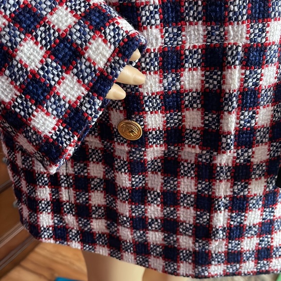 Gucci Red/White/Blue Plaid Oversized Jacket - Picture 3 of 7